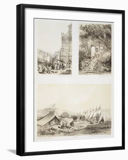 A Portuguese Church and a Chinese Street at Macao-Auguste Borget-Framed Giclee Print