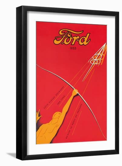 A Poster Advertising the Ford V8 Engine, 1933-null-Framed Premium Giclee Print