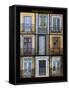 A poster featuring nine different doors of interest shot through Portugal.-Mallorie Ostrowitz-Framed Stretched Canvas