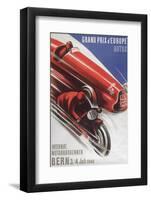 A Poster for the Grand Prix D'Europe to Be Held at Bern on 3/4th July 1948-null-Framed Photographic Print