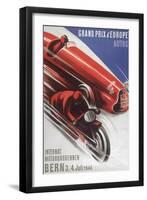 A Poster for the Grand Prix D'Europe to Be Held at Bern on 3/4th July 1948-null-Framed Premium Photographic Print