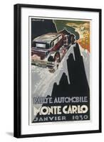 A Poster for the Monte Carlo Rally of January 1930-null-Framed Art Print