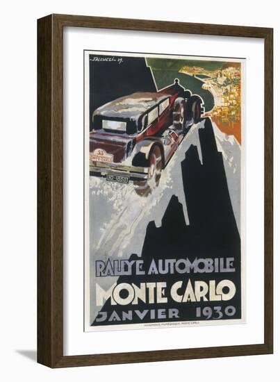 A Poster for the Monte Carlo Rally of January 1930-null-Framed Art Print