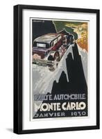 A Poster for the Monte Carlo Rally of January 1930-null-Framed Art Print