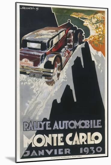 A Poster for the Monte Carlo Rally of January 1930-null-Mounted Art Print