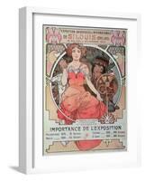 A Poster for the World Fair, St. Louis, United States, 1904 (Lithograph)-Alphonse Marie Mucha-Framed Giclee Print