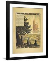 A Poster Showing Three French Soldiers Looking at an Allegorical Church in the Distance-null-Framed Giclee Print