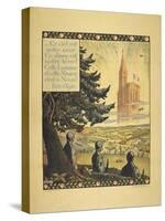 A Poster Showing Three French Soldiers Looking at an Allegorical Church in the Distance-null-Stretched Canvas