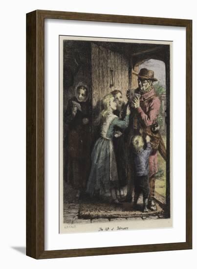 A Postman Delivering Mail to a House on Valentine's Day-George Bernard O'neill-Framed Giclee Print