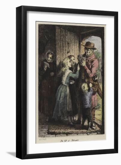 A Postman Delivering Mail to a House on Valentine's Day-George Bernard O'neill-Framed Giclee Print