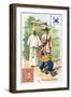 A Postman in Korea Delivering a Letter, Late 19th Century-null-Framed Giclee Print