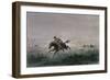 A Postman of the American Pony Express Being Attacked by Native Americans-null-Framed Giclee Print