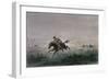 A Postman of the American Pony Express Being Attacked by Native Americans-null-Framed Giclee Print