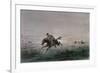 A Postman of the American Pony Express Being Attacked by Native Americans-null-Framed Giclee Print