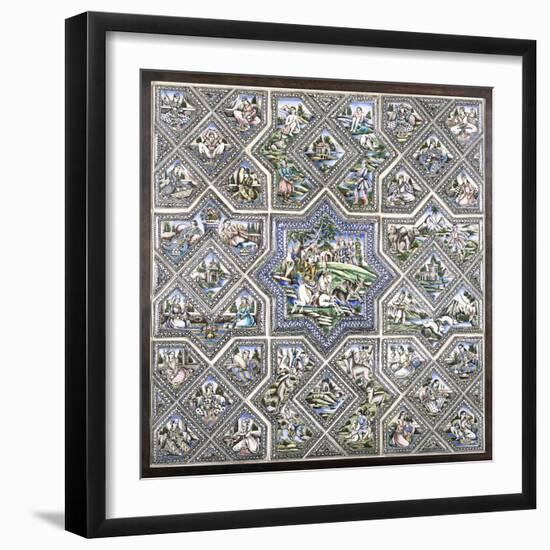 A Pottery Tile Panel-null-Framed Giclee Print
