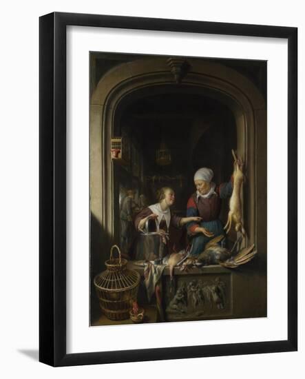 A Poulterer's Shop, C. 1670-Gerard Dou-Framed Giclee Print