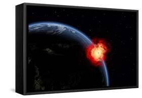 A Powerful Explosion on Earth's Surface from a Colliding Asteroid Impact-null-Framed Stretched Canvas