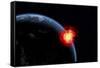 A Powerful Explosion on Earth's Surface from a Colliding Asteroid Impact-null-Framed Stretched Canvas