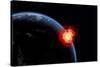 A Powerful Explosion on Earth's Surface from a Colliding Asteroid Impact-null-Stretched Canvas