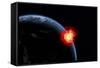 A Powerful Explosion on Earth's Surface from a Colliding Asteroid Impact-null-Framed Stretched Canvas