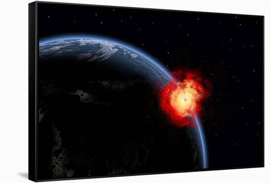 A Powerful Explosion on Earth's Surface from a Colliding Asteroid Impact-null-Framed Stretched Canvas