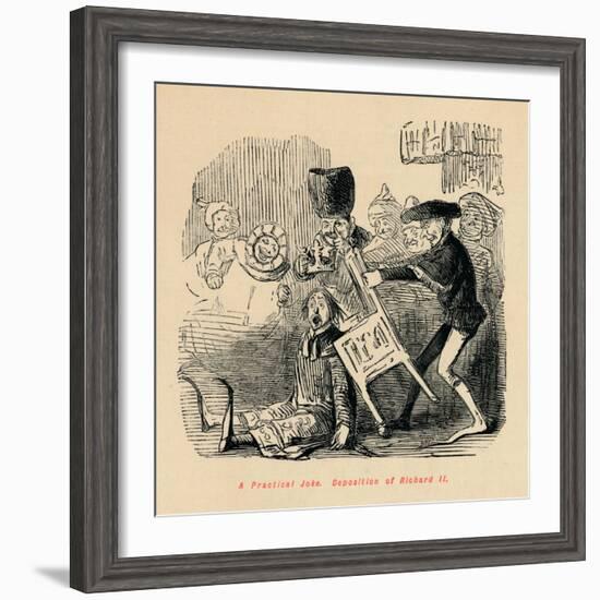 'A Practical Joke. Deposition of Richard II', c1860, (c1860)-John Leech-Framed Giclee Print