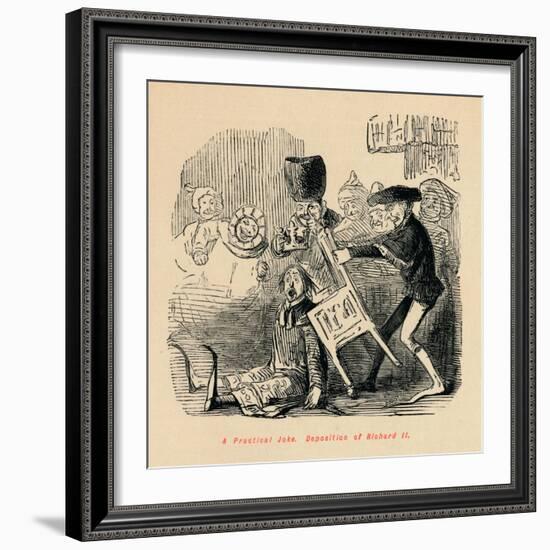 'A Practical Joke. Deposition of Richard II', c1860, (c1860)-John Leech-Framed Giclee Print