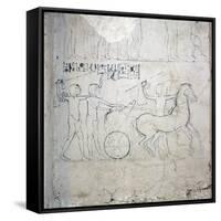 A preparatory drawing for a tomb relief depicting a horse and chariot-null-Framed Stretched Canvas