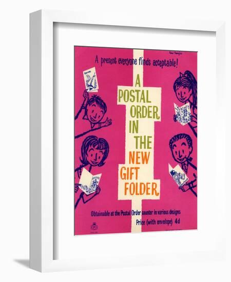 A Present Everyone Finds Acceptable! a Postal Order in the New Gift Folder-Robert Broomfield-Framed Art Print