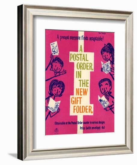 A Present Everyone Finds Acceptable! a Postal Order in the New Gift Folder-Robert Broomfield-Framed Art Print