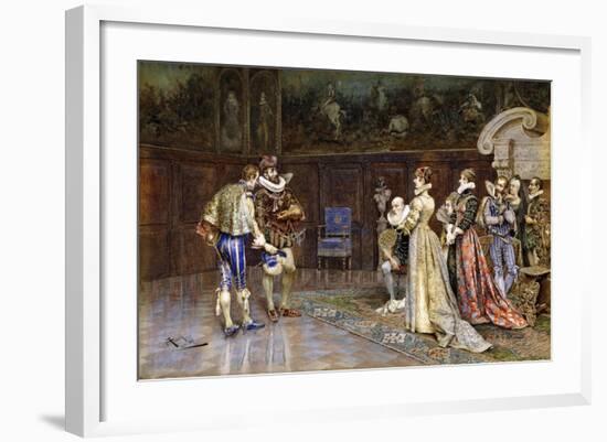 A Presentation of Henri IV of France at the Court of Marguerite Valois, 1887-Giuseppe Aureli-Framed Giclee Print