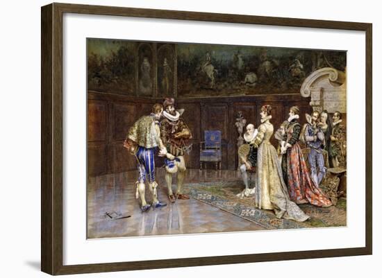 A Presentation of Henri IV of France at the Court of Marguerite Valois, 1887-Giuseppe Aureli-Framed Giclee Print