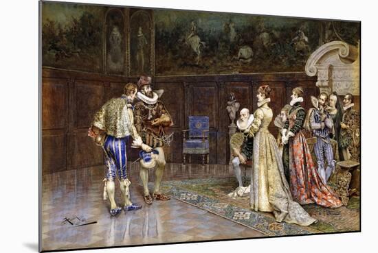 A Presentation of Henri IV of France at the Court of Marguerite Valois, 1887-Giuseppe Aureli-Mounted Giclee Print