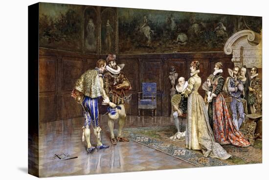 A Presentation of Henri IV of France at the Court of Marguerite Valois, 1887-Giuseppe Aureli-Stretched Canvas