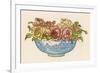 A Pretty Blue Willow Pattern Bowl Full of Pink and Yellow Roses-null-Framed Premium Giclee Print