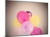 A Pretty Girl Hiding Behind a Bunch of Balloons-graphicphoto-Mounted Photographic Print