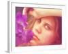 A Pretty Girl Posing for the Camera-graphicphoto-Framed Photographic Print