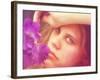 A Pretty Girl Posing for the Camera-graphicphoto-Framed Photographic Print