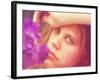 A Pretty Girl Posing for the Camera-graphicphoto-Framed Photographic Print