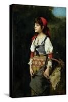 A Pretty Peasant Girl-Alexei Alexevich Harlamoff-Stretched Canvas