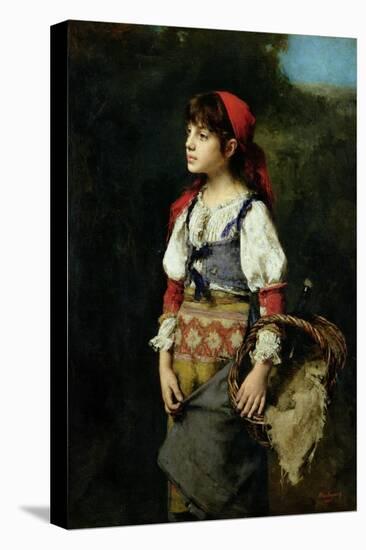 A Pretty Peasant Girl-Alexei Alexevich Harlamoff-Stretched Canvas