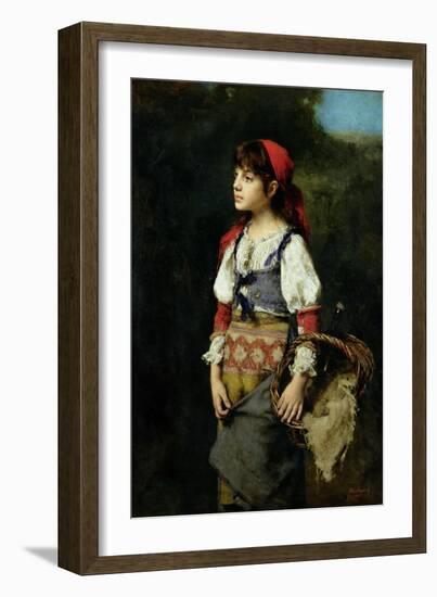 A Pretty Peasant Girl-Alexei Alexevich Harlamoff-Framed Giclee Print