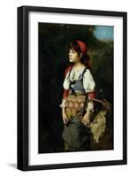 A Pretty Peasant Girl-Alexei Alexevich Harlamoff-Framed Giclee Print