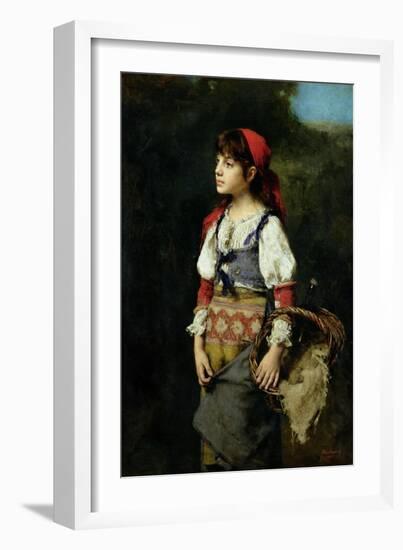 A Pretty Peasant Girl-Alexei Alexevich Harlamoff-Framed Giclee Print