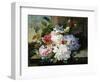 A Pretty Still Life of Roses, Rhododendron, and Passionflowers-John Wainwright-Framed Giclee Print