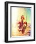 A Pretty Woman Sitting in a Swing-graphicphoto-Framed Photographic Print