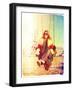 A Pretty Woman Sitting in a Swing-graphicphoto-Framed Photographic Print