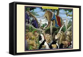 A Pride of African Warrior Lions-Richard Kelly-Framed Stretched Canvas