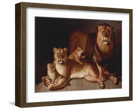 A Pride of Lions-Edward S. Curtis-Framed Giclee Print