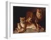 A Pride of Lions-Edward S. Curtis-Framed Giclee Print